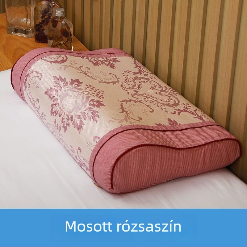 Pamut párnahuzat, egyszerű szövésű, reaktív festéssel, modern minimalista stílus.