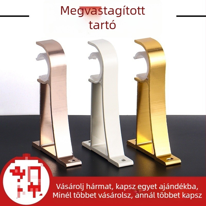 Alumínium ötvözetű függönyrúdtartó kampóval, tartozékok