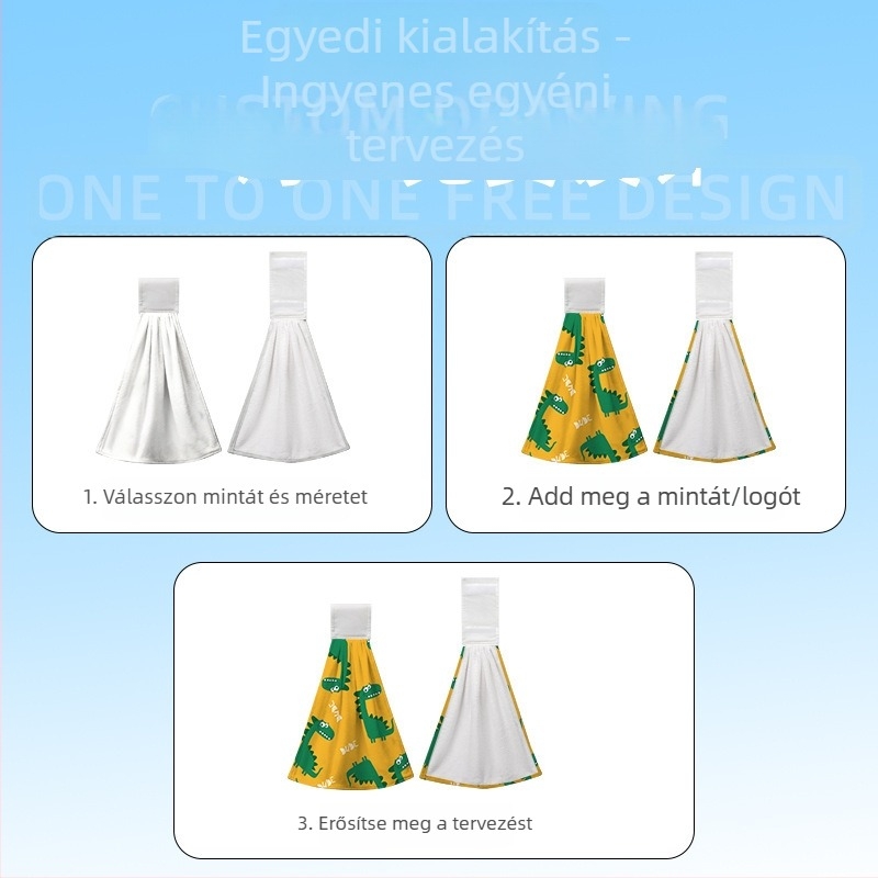 Mikroszálas kéztörlő, testreszabható, 50–80 g, 32 szál, nyomtatott gyártás