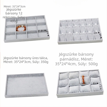 12 rekeszes fém ékszertároló – gyűrűk, nyakláncok, karkötők és medálok számára, művészi stílus, eredet: Jilin, 2025 tavasz