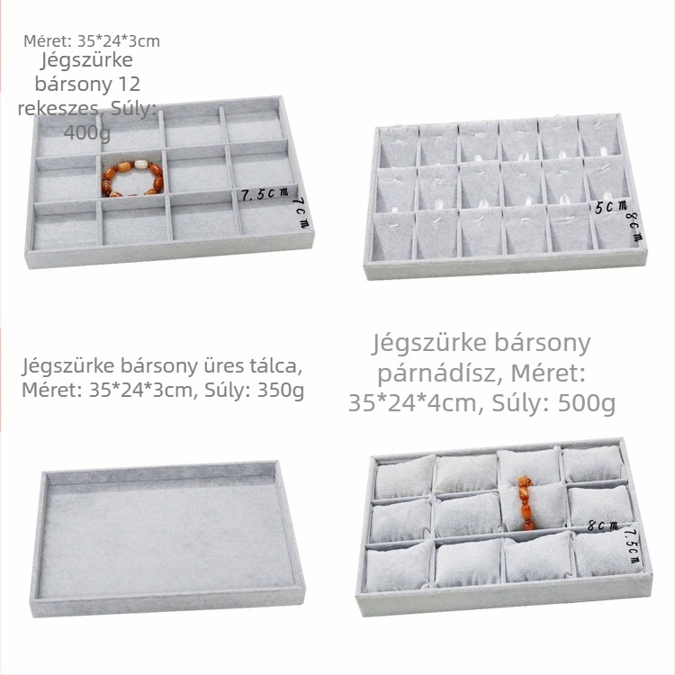 12 rekeszes fém ékszertároló – gyűrűk, nyakláncok, karkötők és medálok számára, művészi stílus, eredet: Jilin, 2025 tavasz