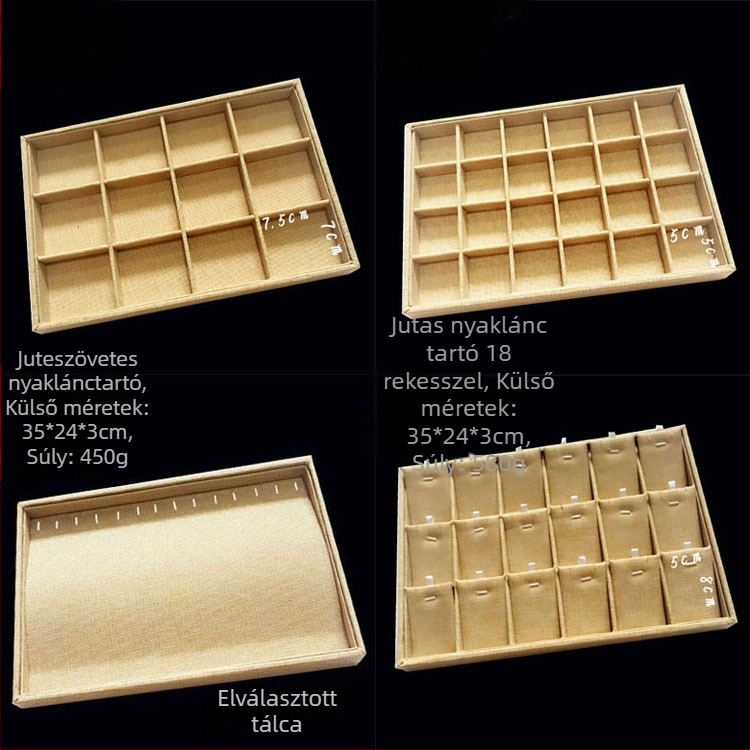 12 rekeszes fém ékszertároló – gyűrűk, nyakláncok, karkötők és medálok számára, művészi stílus, eredet: Jilin, 2025 tavasz