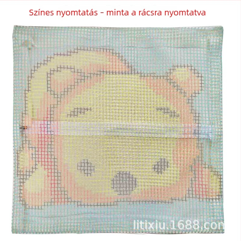 Keresztszemes párna készlet – DIY műanyag lapon, karikatúra/anime mintákkal, koreai stílus, Needle Friend