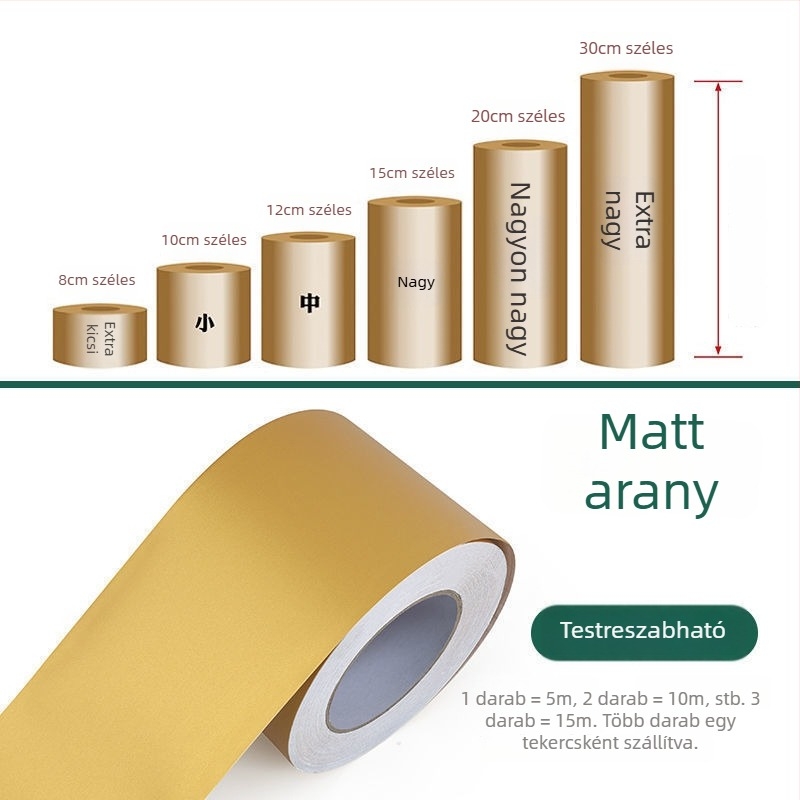 Egyszínű dekoratív, öntapadós és vízálló falidekor csempékre, falakra, párkányokra és ajtókeretekhez