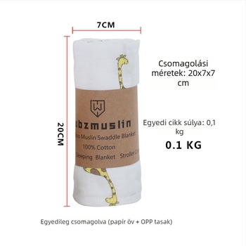 Kétoldalas pamut géz swaddle kendő babáknak, lélegző négyzet alakú takaró nyomtatott mintával, napvédő babakocsi huzat, 110 x 110 cm