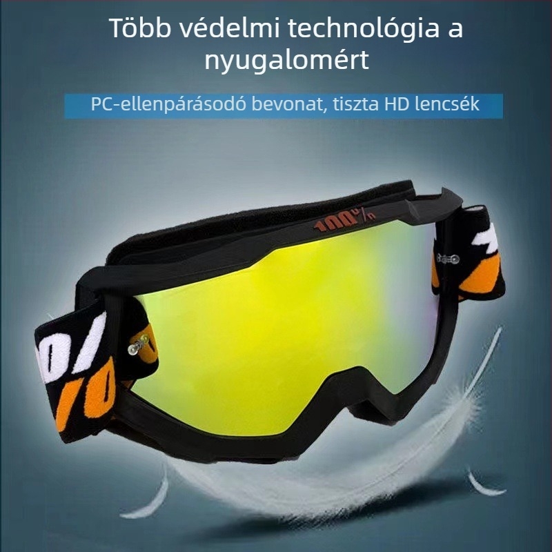 Motorkerékpár és terep kerékpáros szemüveg, TR90 keret, második generáció, cserélhető lencsék, kompatibilis fejvédőpánttal, kerékpáros szemüveg