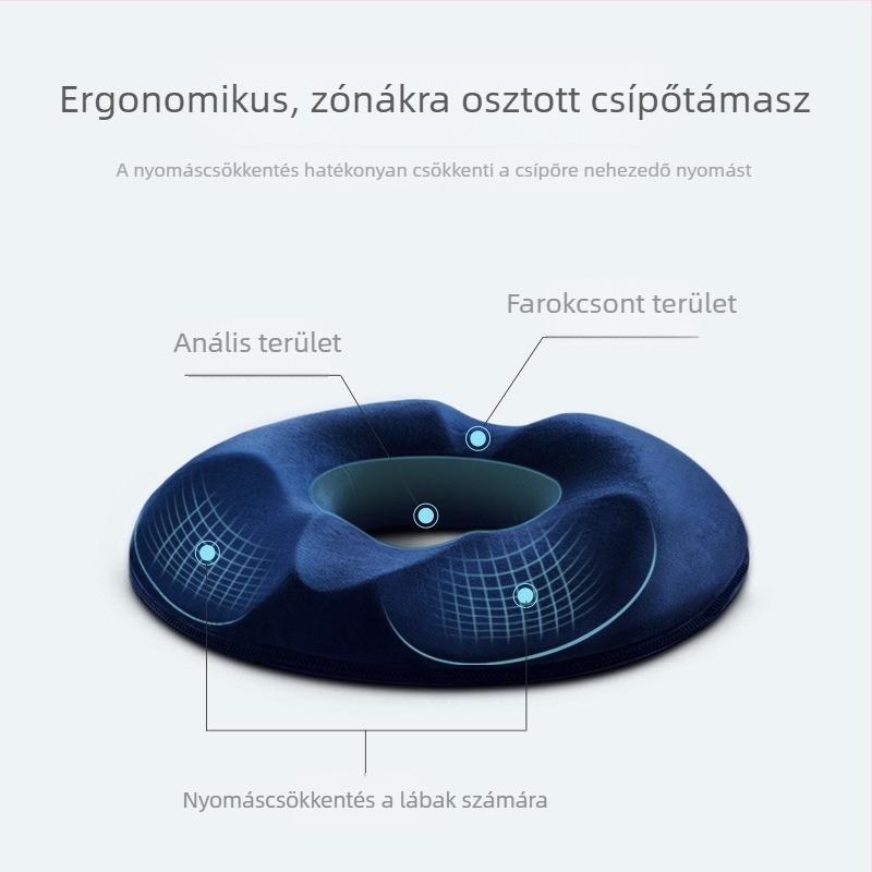 Minden évszakra alkalmas, légáteresztő memóriahab ülőpárna irodai használatra – enyhíti a hosszú ülés okozta fenéktáji fájdalmat