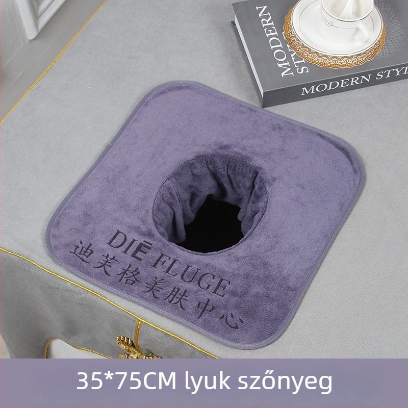 Masszázságy fej törölköző lyukkal, mikroszálas 100D, tömeg >200 g, hímzés, testreszabható