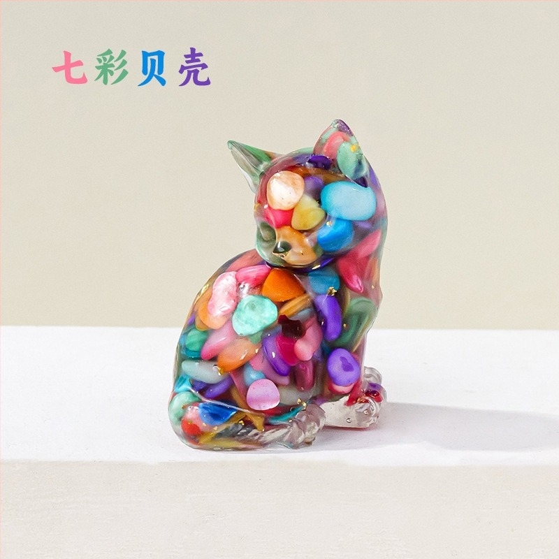 Kristály macska díszfigura, modern minimalista stílusú otthoni és irodai dekoráció, egyedi PP zacskóban csomagolva, ajándékba kész