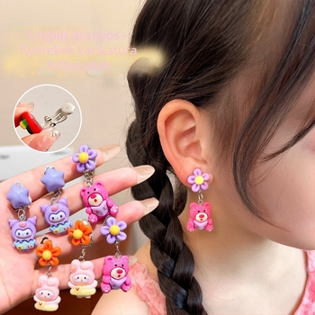 Gyerekeknek való fülklipsz fúrás nélkül — aranyos hercegnő rajzfilm dizájn, lányoknak, 2024 tavasz