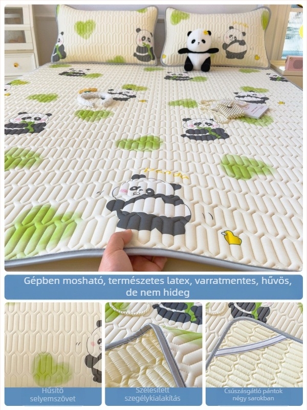 Latex hűsítő matrac háromrészes készlet, ágynemű ice silk, gépi mosás, nyári matrac