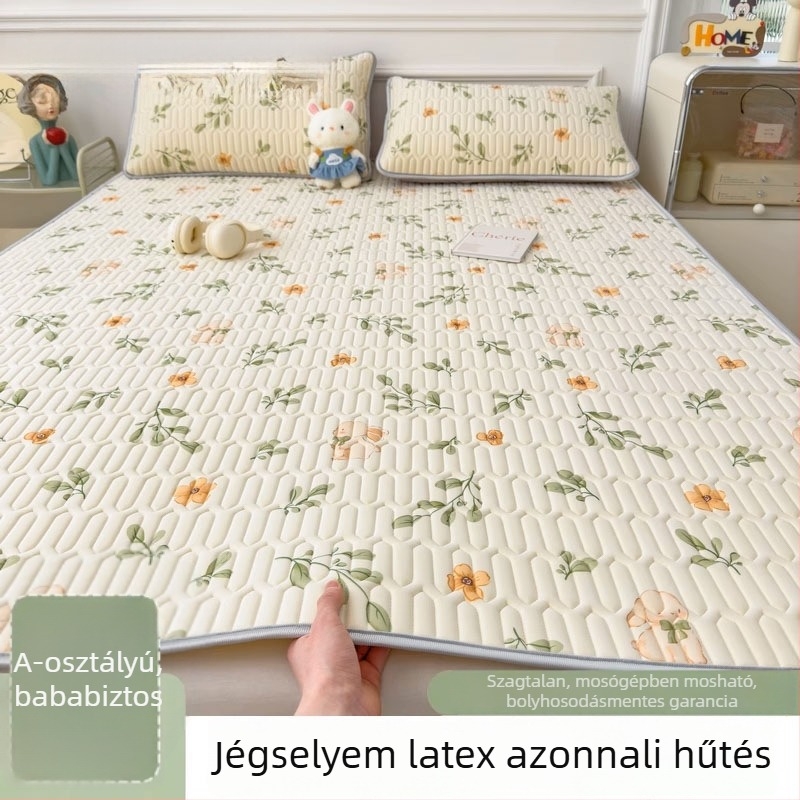 Latex hűsítő matrac háromrészes készlet, ágynemű ice silk, gépi mosás, nyári matrac