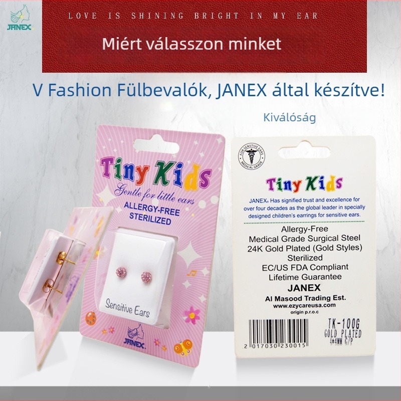 Fülbevalók rozsdamentes acélból, geometrikus forma, 925 ezüst szárakkal, koreai stílusú, gyerekeknek