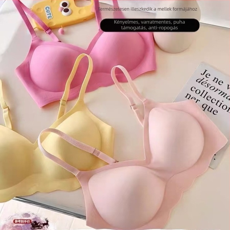Drót nélküli melltartó 3/4 kosármérettel, nylon anyagból, hátul négyrétegű záródással