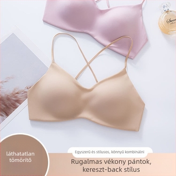 Vezeték nélküli push-up melltartó, 3/4 kosár, fix dupla vállpánt, nejlon anyag és spandex bélés, acélgyűrű nélkül