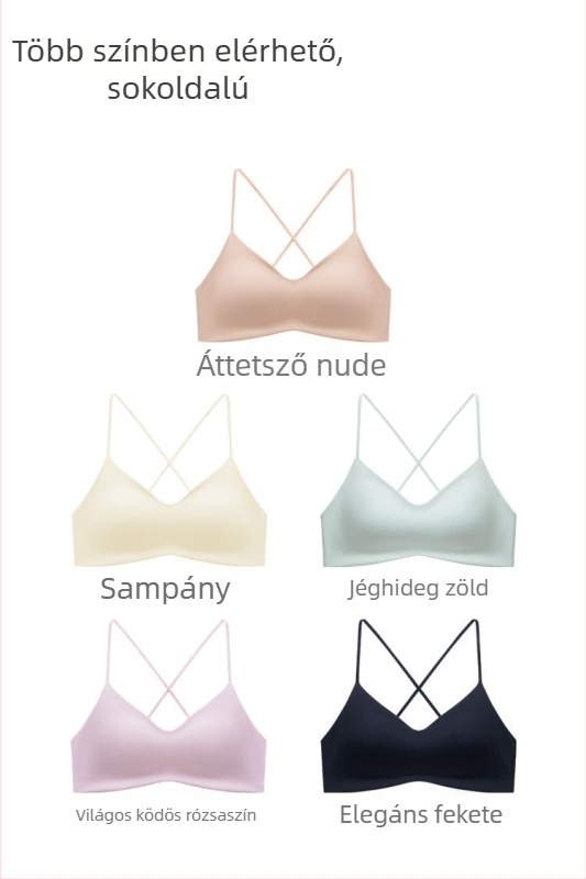 Vezeték nélküli push-up melltartó, 3/4 kosár, fix dupla vállpánt, nejlon anyag és spandex bélés, acélgyűrű nélkül