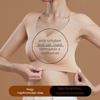 Sima varrat nélküli melltartó push-up és hátformázással, 3/4 kosár, formázott kosarak (felső vékony, alsó vastag), fix vállpántok