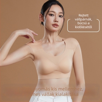 Sima varrat nélküli melltartó push-up és hátformázással, 3/4 kosár, formázott kosarak (felső vékony, alsó vastag), fix vállpántok