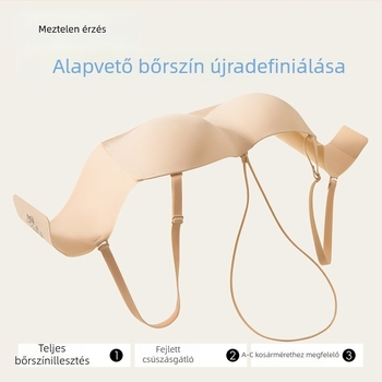 Vállpánt nélküli, láthatatlan bandeau melltartó kis mellekhez, push-up, csúszásmentes, nyakba rögzíthető