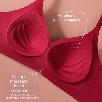 Vörös esküvői melltartó szett varrat nélküli kosarakkal, 3/4 kosár, rögzített vállpántok, nylon