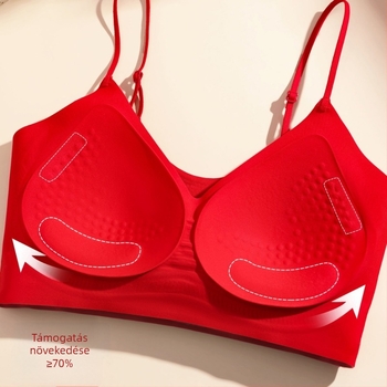 Melltartó készlet: varrás nélküli, poharak 3/4, formázott kosarak felső része vékony, alsó része vastag, nylon, rögzített dupla vállpántok