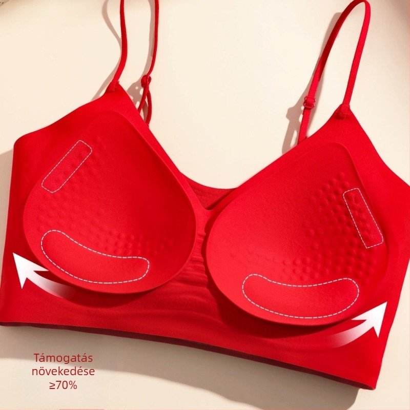 Melltartó készlet: varrás nélküli, poharak 3/4, formázott kosarak felső része vékony, alsó része vastag, nylon, rögzített dupla vállpántok