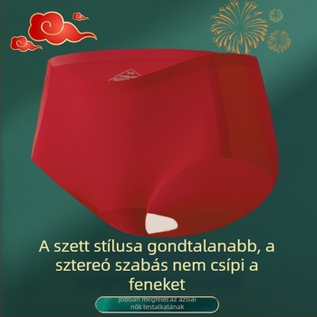 Vörös színű, plusz méretű fehérnemű készlet, drót nélküli melltartó és alsónemű, 3/4 kosár, vékony formázott kosarak