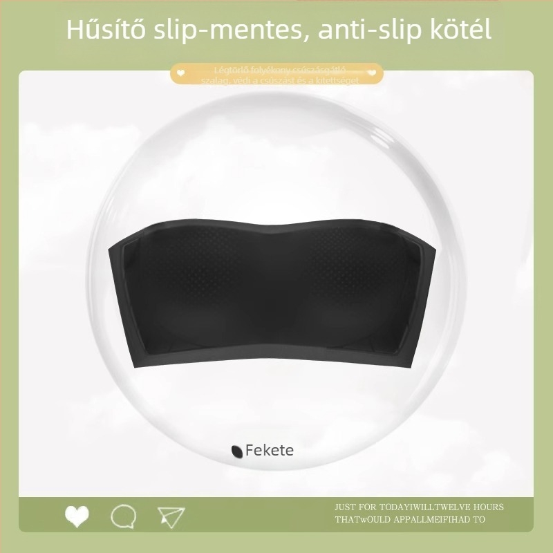 Mi Tingxuan Váll nélküli camisole melltartó, nylonból, Spandex bélés, telt kosár, közepes kosárforma, hátul három sor csat