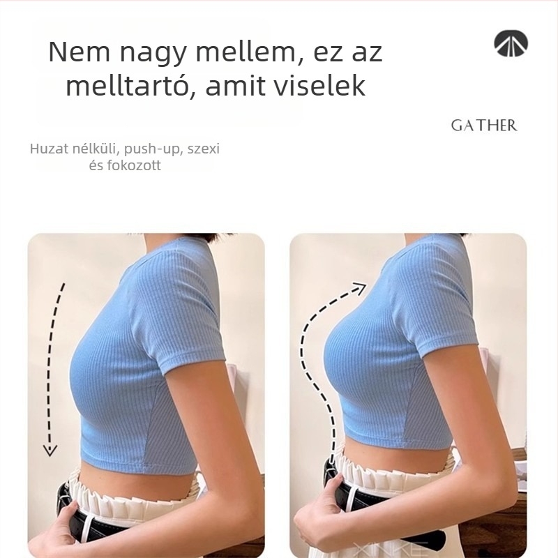 Nylon melltartó készlet levehető dupla vállpántokkal, felső támogatással és formázott kosarakkal (vékony felül, vastag alul)