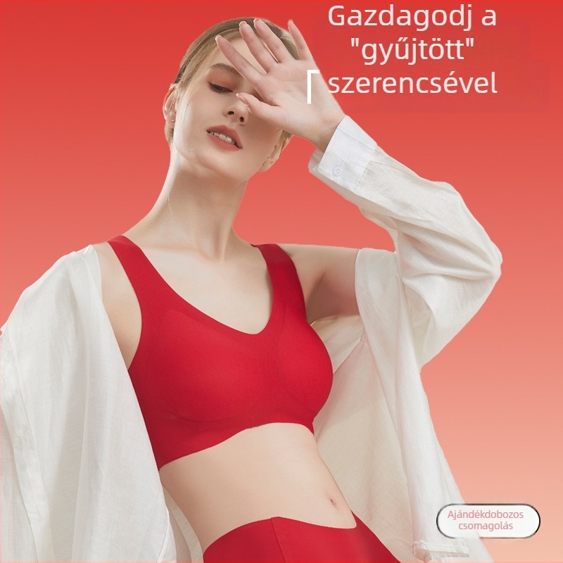 Menyasszonyi fehérnemű készlet — varrás nélküli, push-up, 3/4 kosár, közepes formájú kosár, rögzített dupla vállpánt, nylon anyag