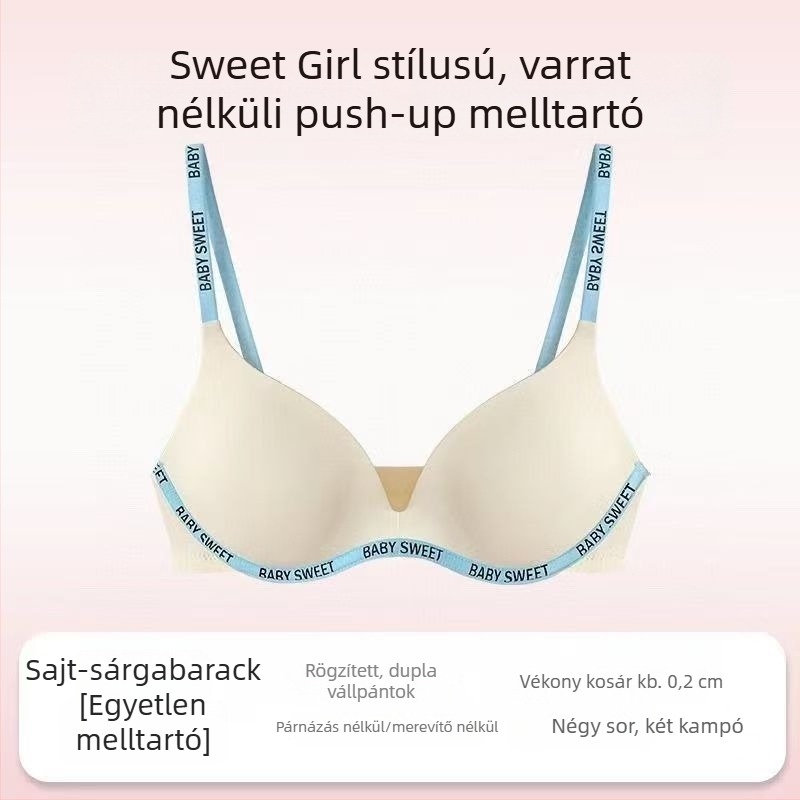 Képregény-stílusú, aranyos varrás nélküli melltartó szett kis mellekhez, kényelmes és karcsúsító