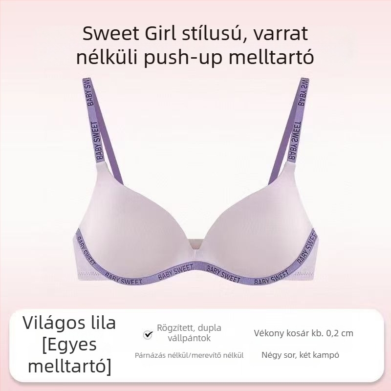 Képregény-stílusú, aranyos varrás nélküli melltartó szett kis mellekhez, kényelmes és karcsúsító
