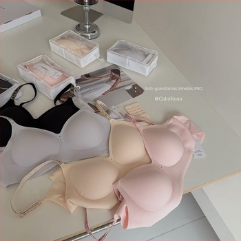 Nylon melltartó készlet, belső poliészter bélés, vékony formázott kosár, rögzített dupla vállpántok, hátul négy sor csat (lélegző, push-up, kényelmes)