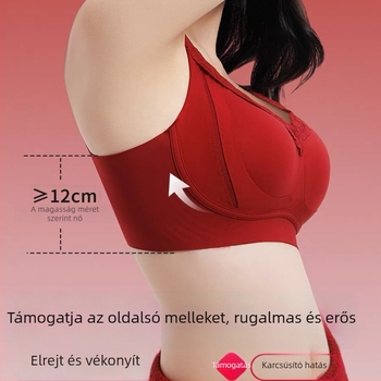 Piros női fehérneműkészlet a horoszkóp évéhez, felemeli és formálja a melleket, vizuálisan kisebbnek tűnnek, összegyűjti a oldalsó részt, puha támasztó melltartó acélöv nélkül