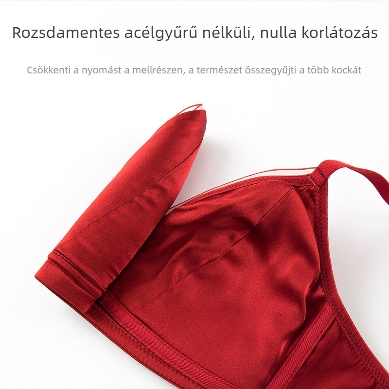 Lufan melltartó készlet — Mulberry selyem, 90–95% selyem, kosár 3/4, ultra vékony formázott kosár, rögzített kettős vállpántok