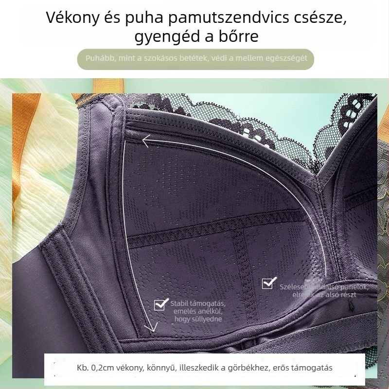 Esküvői csipkés melltartó, teljes kosár, vékony formázott kosár, fő anyag: nylon, hátul négy sor kapoccsal