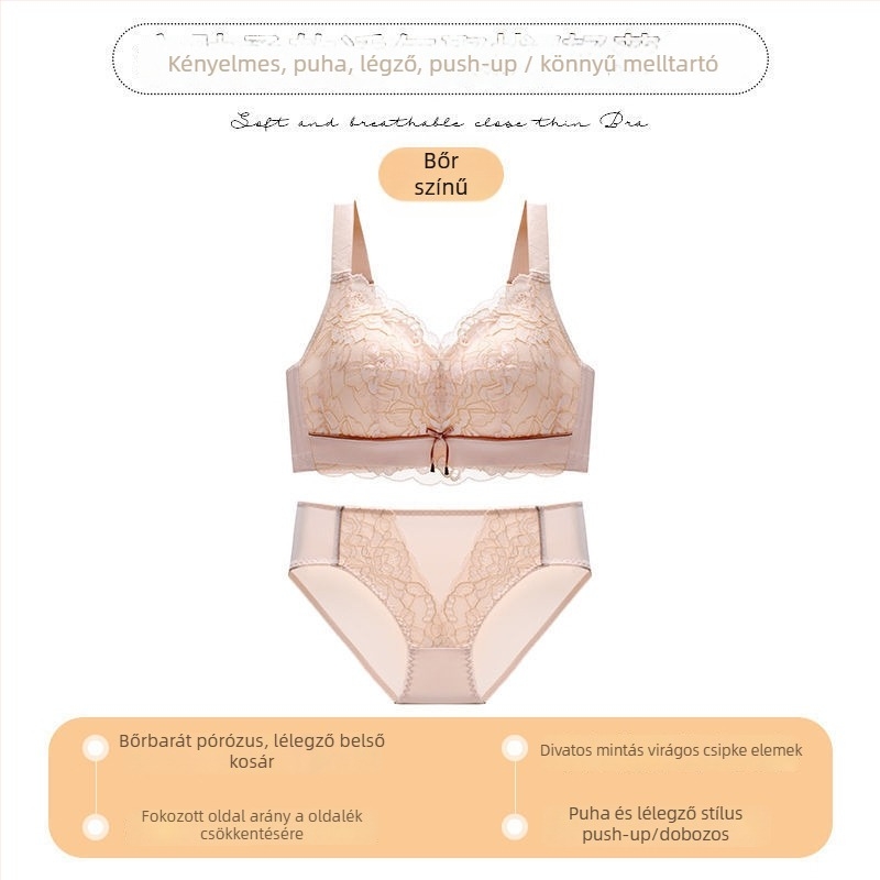 Esküvői csipkés melltartó, teljes kosár, vékony formázott kosár, fő anyag: nylon, hátul négy sor kapoccsal
