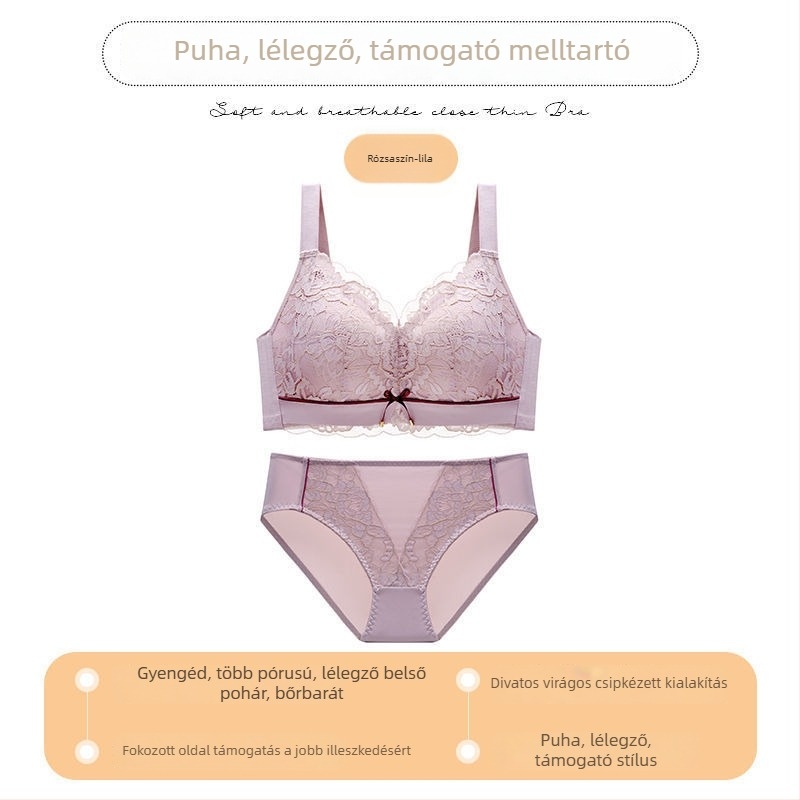 Esküvői csipkés melltartó, teljes kosár, vékony formázott kosár, fő anyag: nylon, hátul négy sor kapoccsal