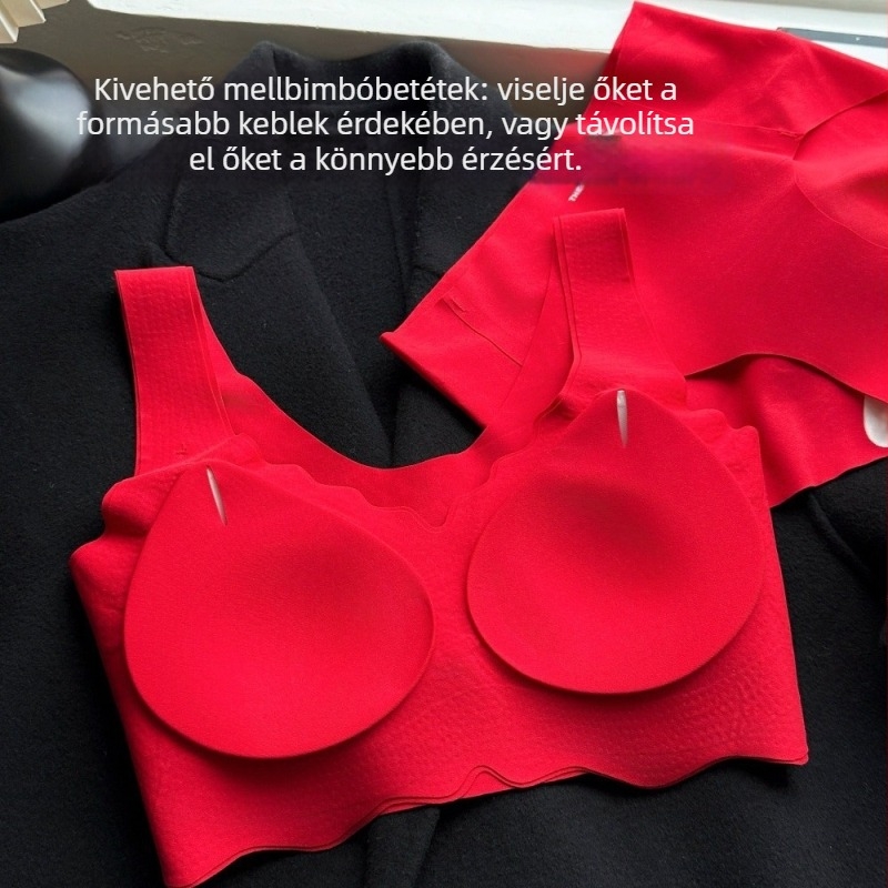 Nylon női push-up melltartó, 3/4 kosár, formázó betétekkel, vest-stílusú
