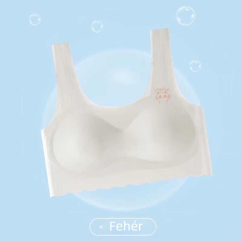 Latex párnázott fehérnemű készlet tinédzser lányok számára, varrás nélküli top és melltartó