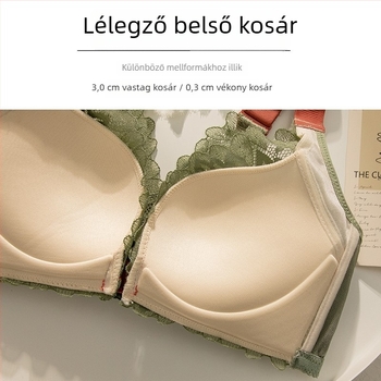 Plusz méretű csipkés női fehérnemű szett, előre záródó, acélgyűrű nélküli, push-up, szabályozható, szexi