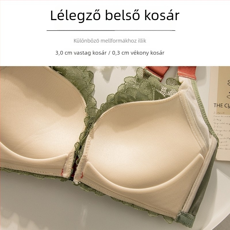 Plusz méretű csipkés női fehérnemű szett, előre záródó, acélgyűrű nélküli, push-up, szabályozható, szexi