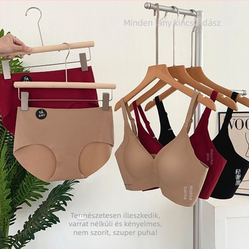 Francia stílusú könnyű melltartó szett fix kosarakkal, nude hatás, egyszerű és kényelmes