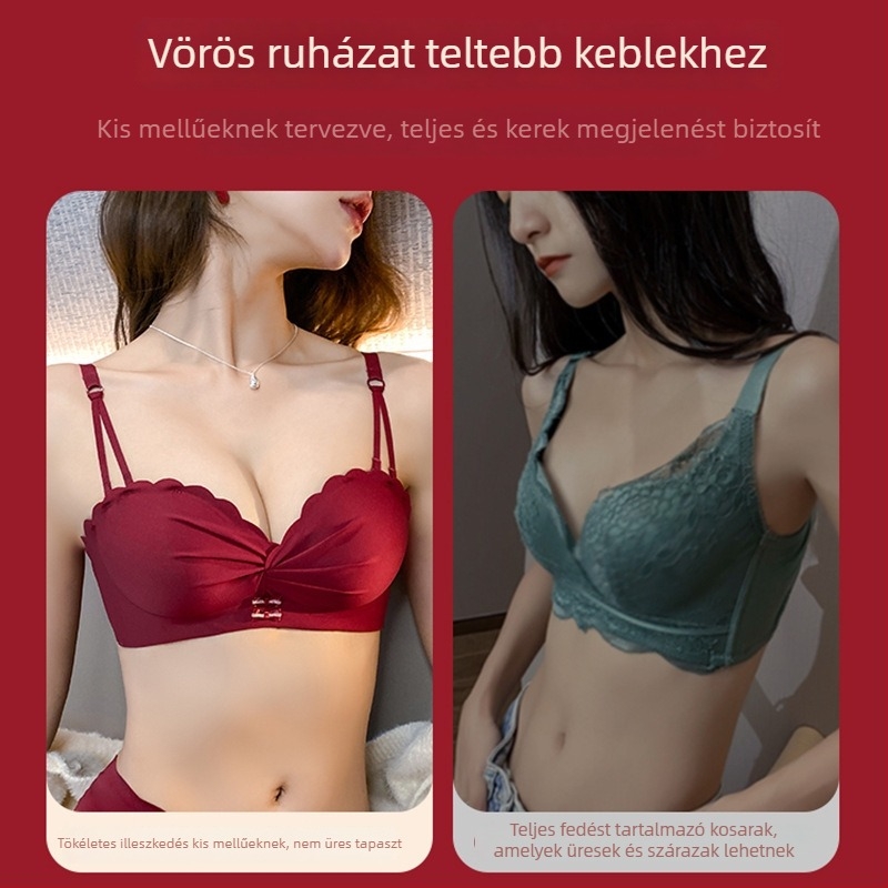 Sima melltartó készlet nőknek, teljes kosár, levehető dupla vállpántok, lélegző, hátoldali kapocs egy sorban