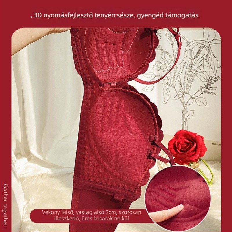 Sima melltartó készlet nőknek, teljes kosár, levehető dupla vállpántok, lélegző, hátoldali kapocs egy sorban