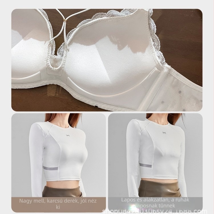 Varratlan push-up melltartó készlet – 3/4 kosár, nylon anyag, bélés 70–80% nylon, oldalsó szorítás, felső támasz, légáteresztő, dupla vállpánt