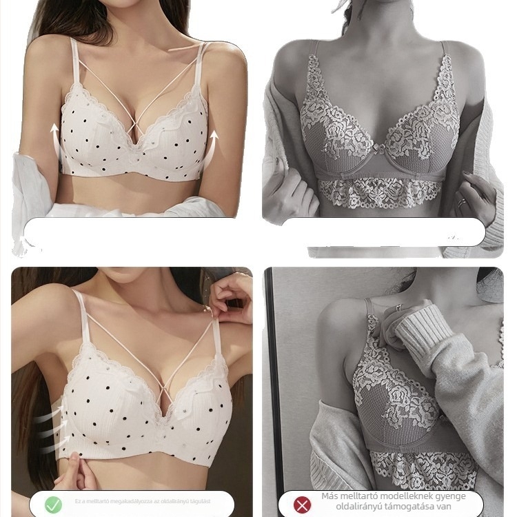 Varratlan push-up melltartó készlet – 3/4 kosár, nylon anyag, bélés 70–80% nylon, oldalsó szorítás, felső támasz, légáteresztő, dupla vállpánt