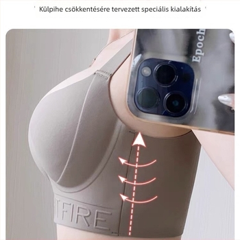 Pamut melltartó szett vékony formázott kosarakkal, rögzített kettős vállszíjakkal, hátul négy sor kapoccsal, lélegző, láthatatlan dizájn