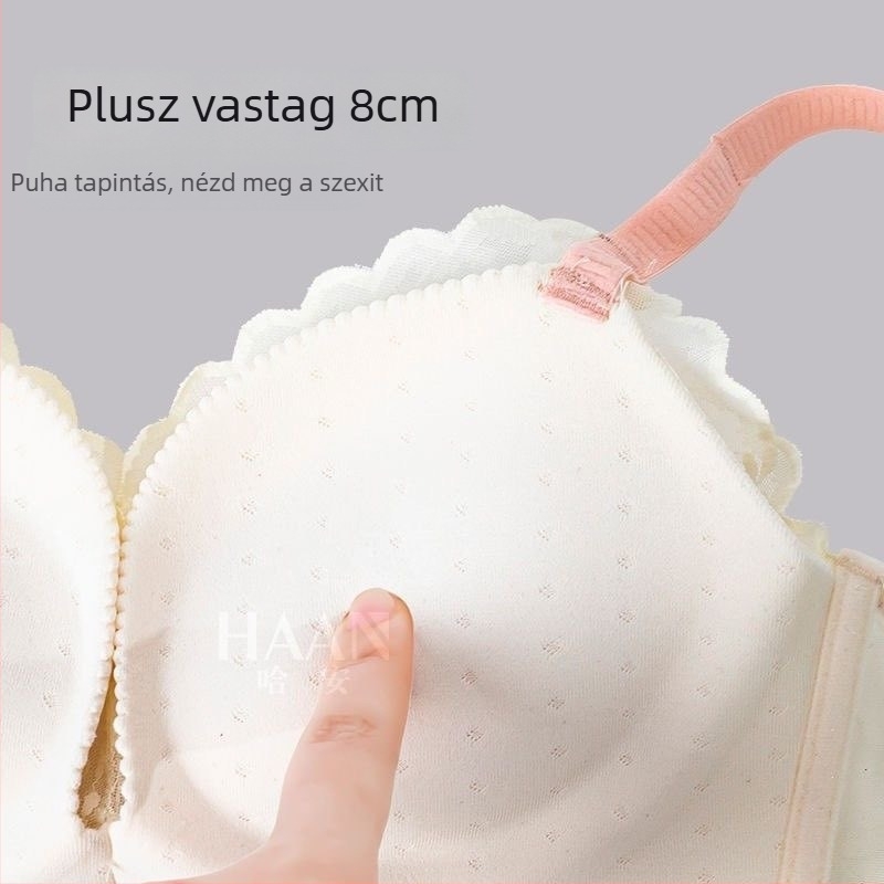 5 cm vastag push-up csipkés női melltartó szett, 3/4 kosár, a kerekebb vonalért