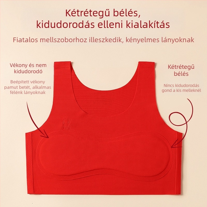 Lányoknak szóló mellény-stílusú melltartó készlet nylonból, teljes kosaras, lélegző és kényelmes